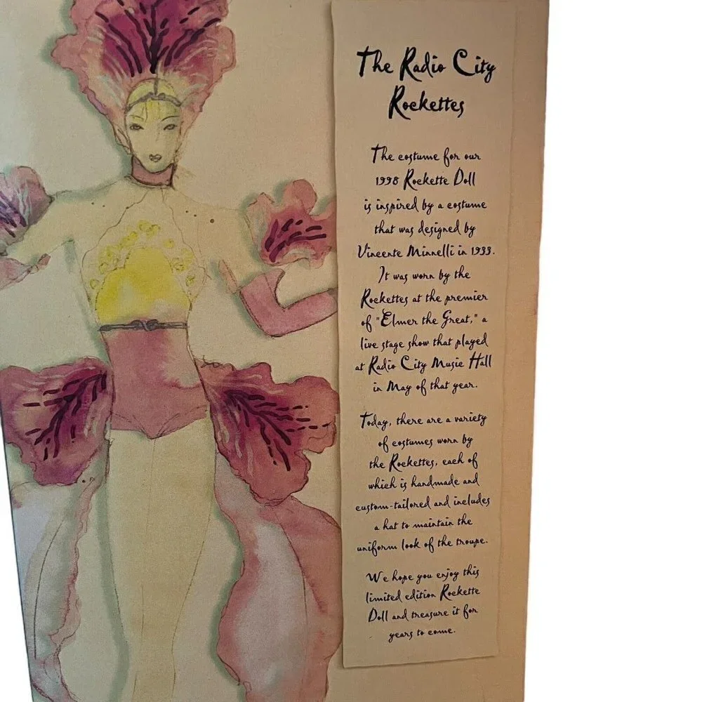 1998 Radio City Rockettes 65th Anniversary Doll Vincente Minnelli Pink Costume